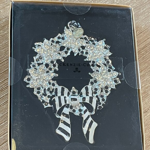 MacKenzie-Childs Silent Night Wreath Ornament -NEW - Picture 13 of 16